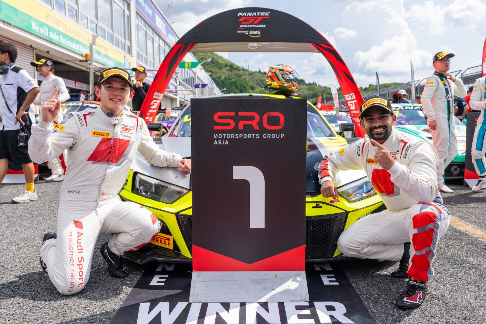 Fanatec GT Asia Race 1: Audi Sport Asia Absolute’s Nandy and Yu win Okayama thriller